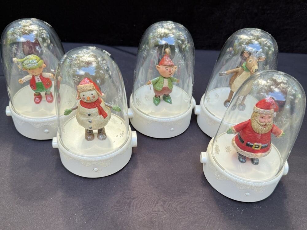 Hallmark Happy Tappers COMPLETE SET of 5 Musical Lighted Christmas Tested
